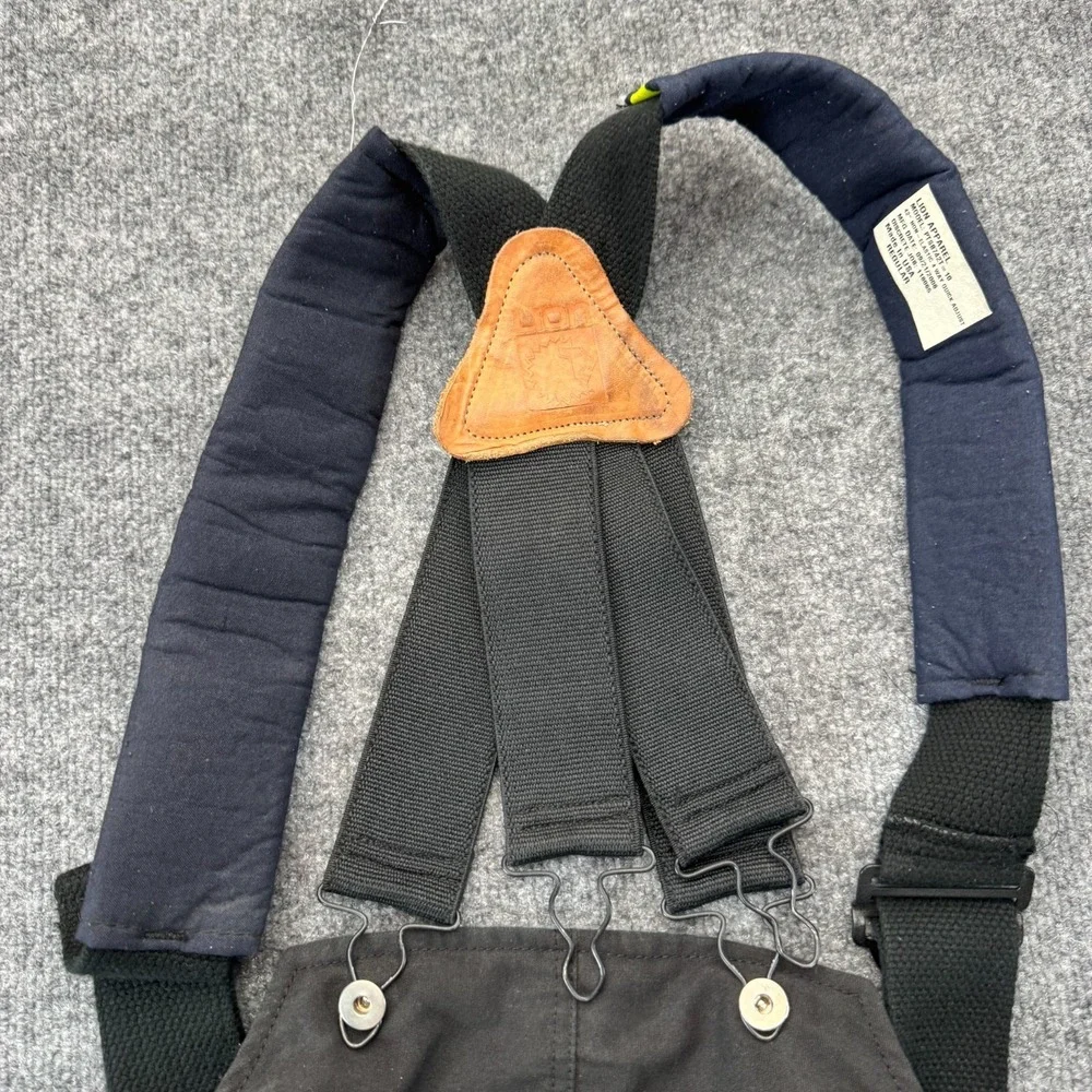 Lion Apparel Firefighter Turnout Pants 42R 36x30 Black Bunker Gear Suspenders